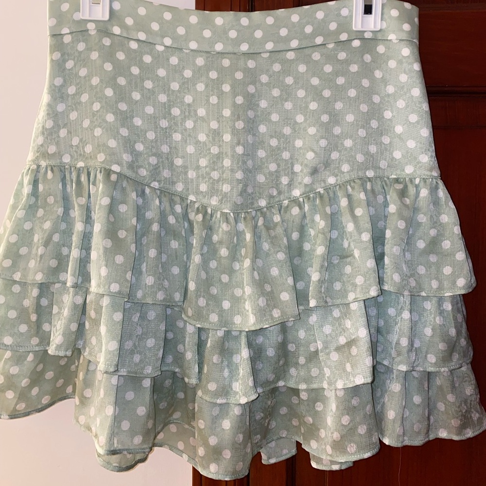 Zara ruffle polka dot skirt